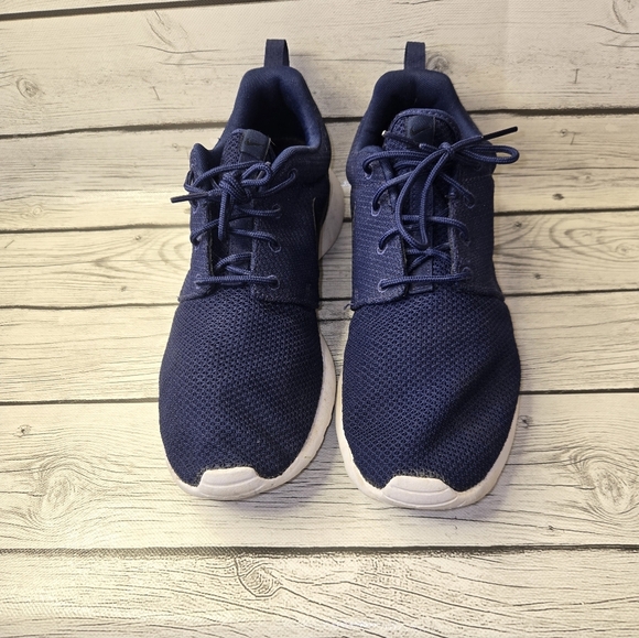 Nike Roshe One Shoes Lace Up 511811-405 Logo Midnight Navy White Size 10 Mens